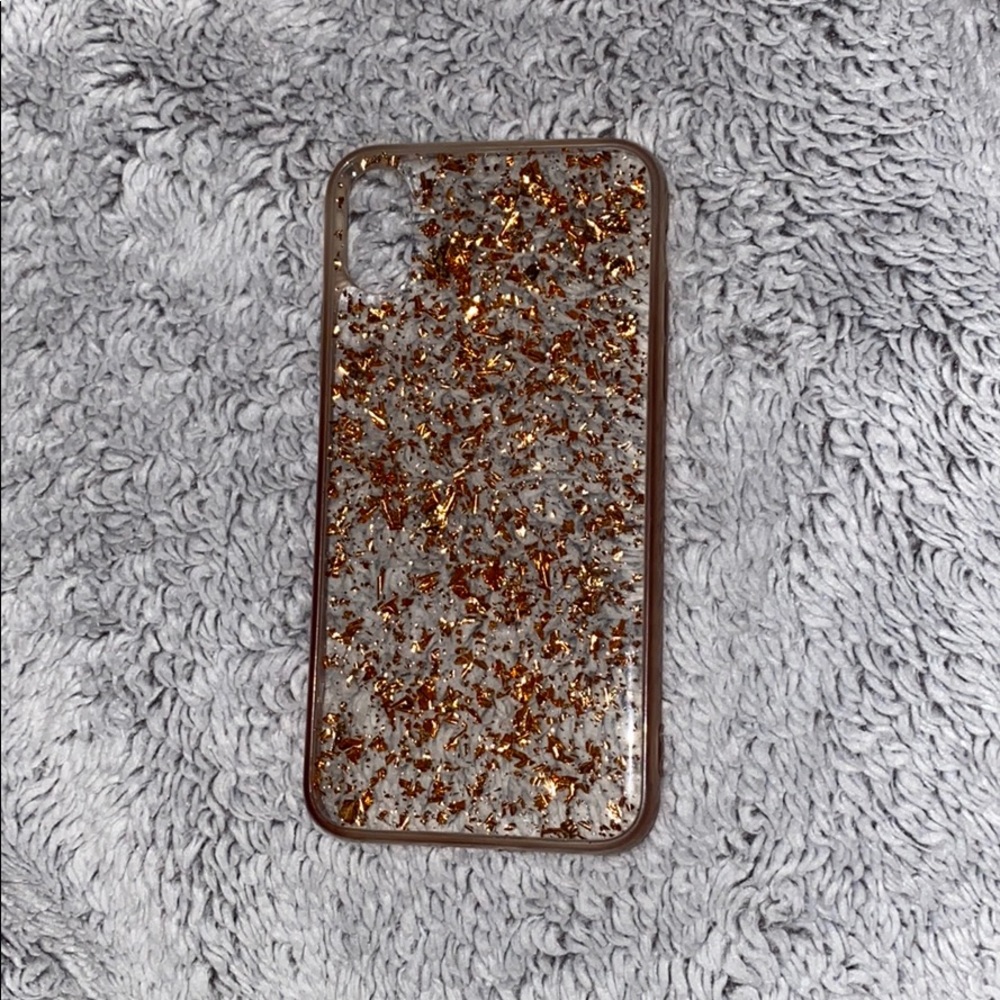 iPhone XS gold glitter case